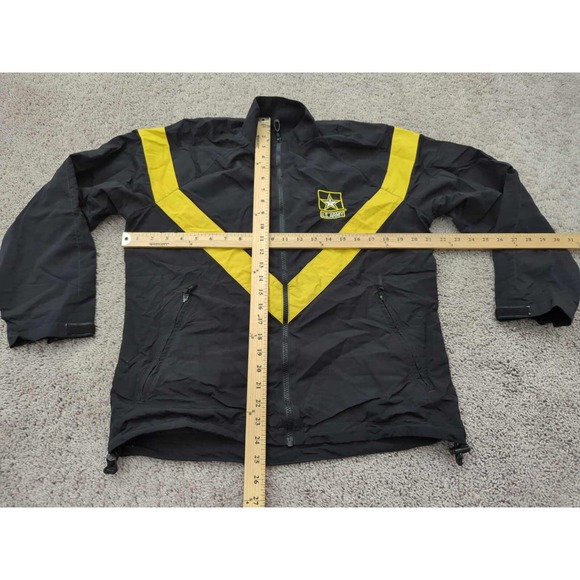 US Army APFU‎ Full Zip Jacket Mens Medium Black Windbreaker Training Workout - Picture 4 of 7